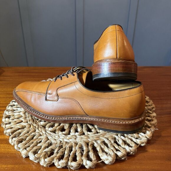 Allen Edmonds Mens Size 12 Hillcrest Leather Blucher Bicycle‑Toe Oxfords Brown - Picture 6 of 14